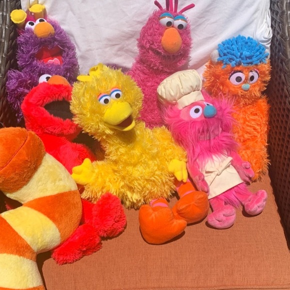 Sesame Street Plush 15” lot of 7 big bird honkers Telly Rudy Gonger Slimey Elmo - Picture 3 of 14